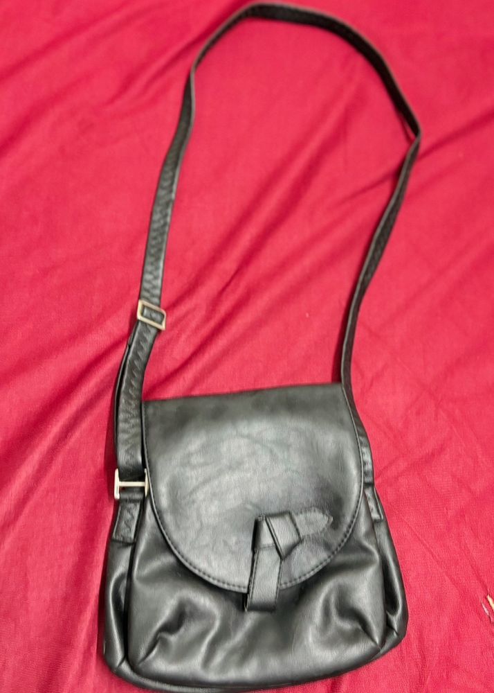 Sleek Black Shoulder Bag For Sale