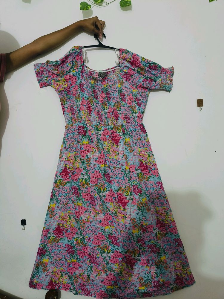 A Line Floral Dresss