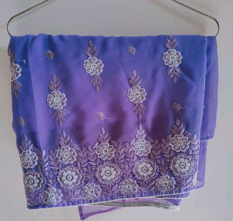 Beautiful Lavender Colour Saree