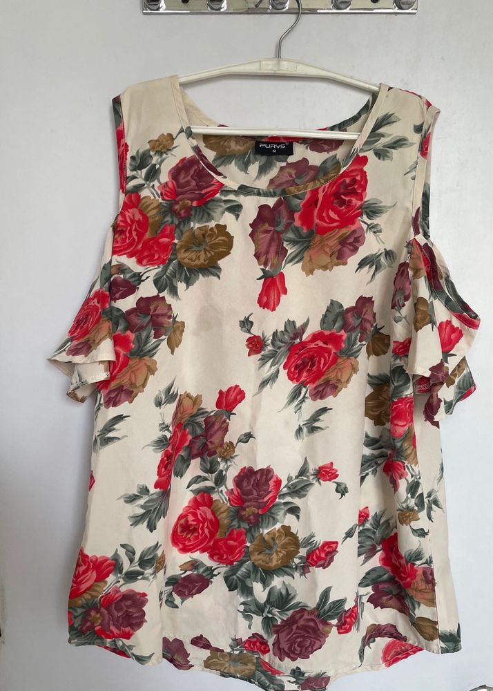 Cold Shoulder Floral Top