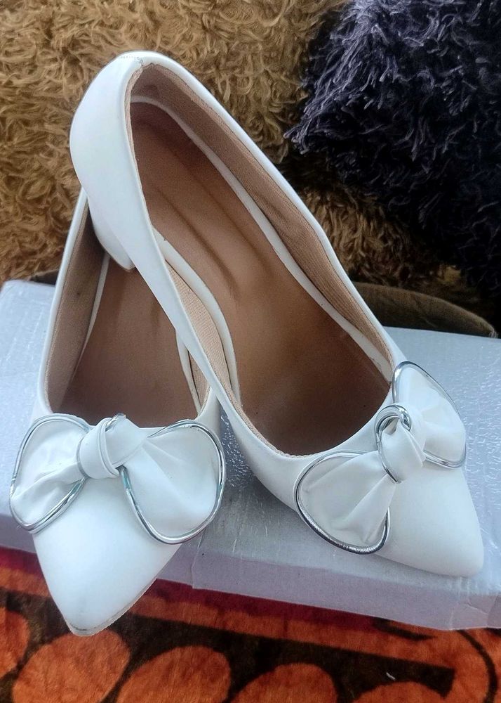 White Block Heels