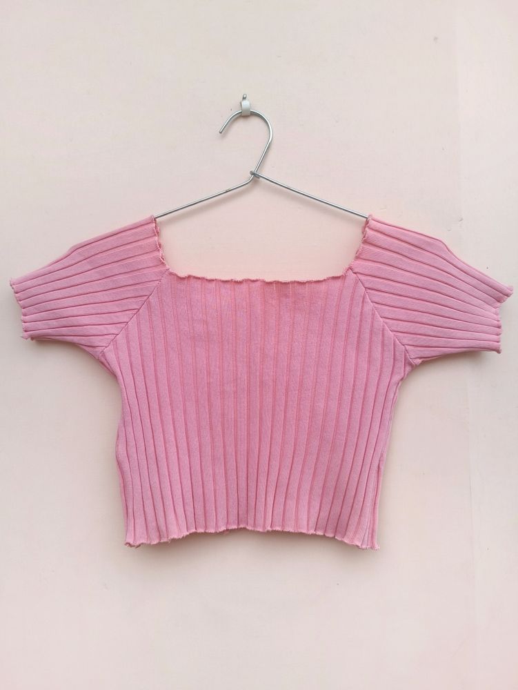 Pink ribbed top