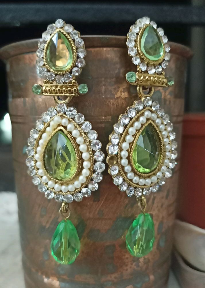 Green Earrings Zhumki/Zhumka