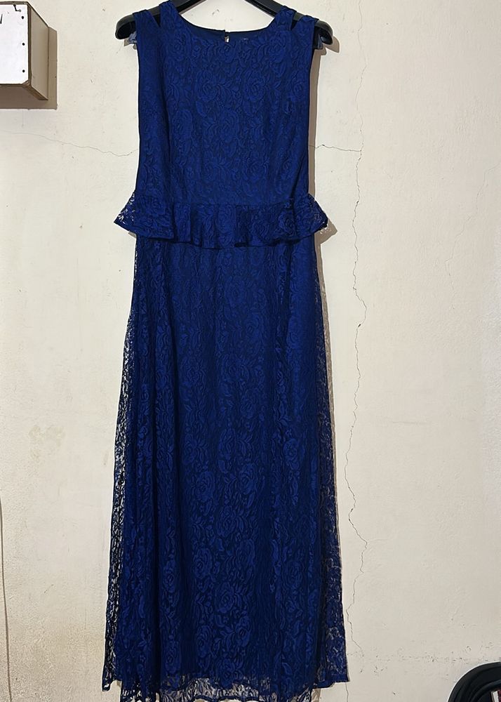 RARE Women Navy Lace Maxi Dress