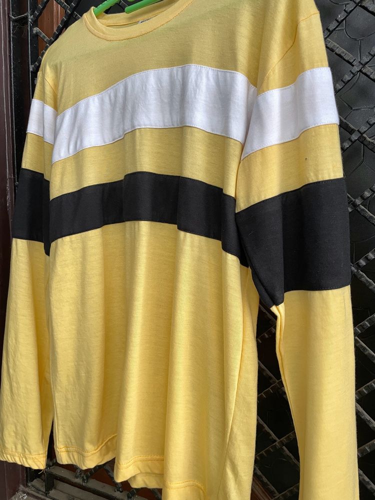 Men Yellow Tshirt Full Sleeve