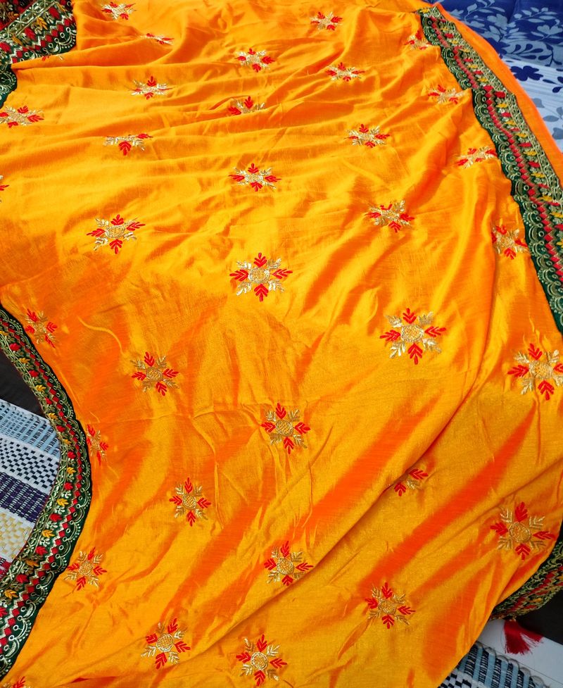 Dual Shade Festive Art Silk Saree