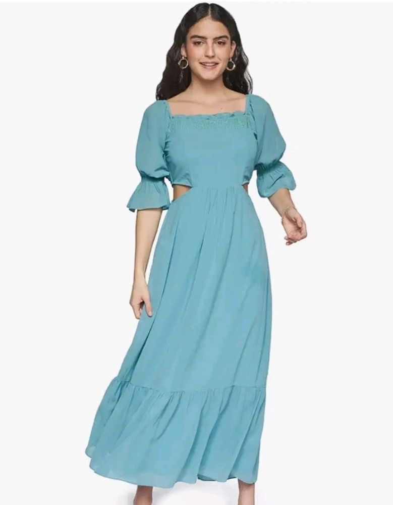 AND Teal A-line Dress