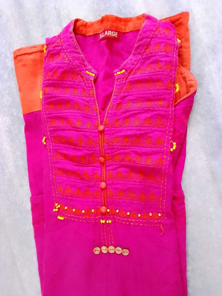 Khadi Pure Cotton Designer Kurti