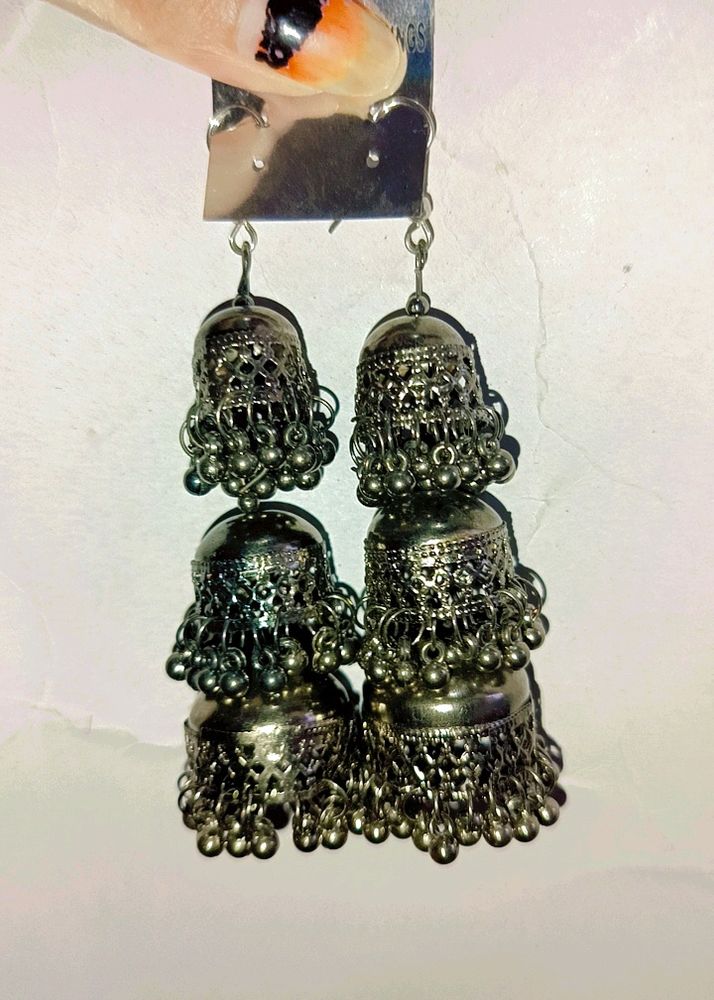 Black Oxidised Jhumka....♥️