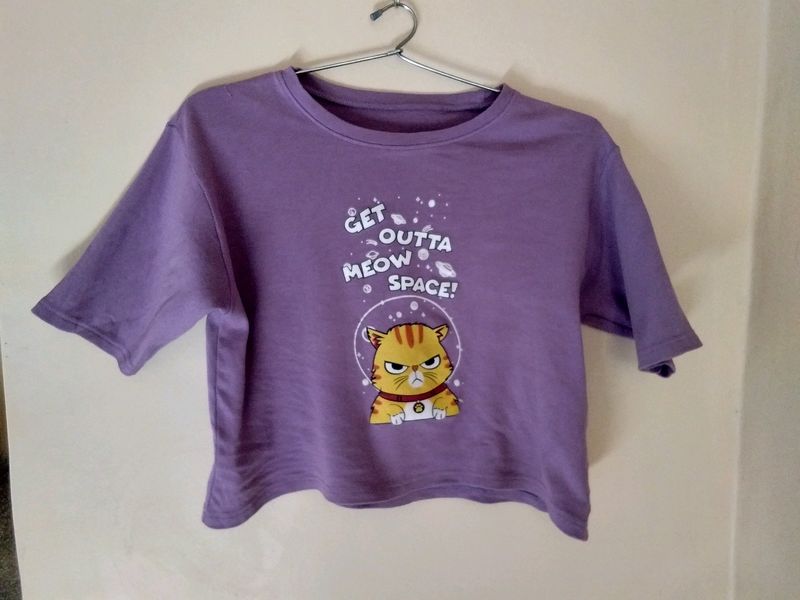 Lavender Meow Crop Too