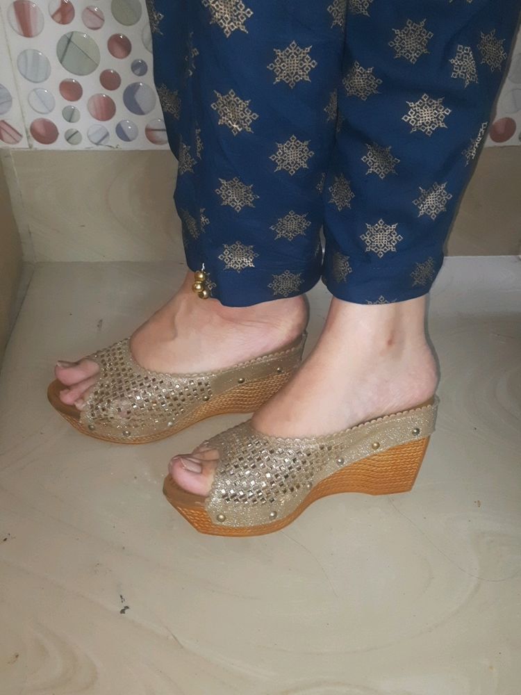 Golden Wedges( Party Wear)