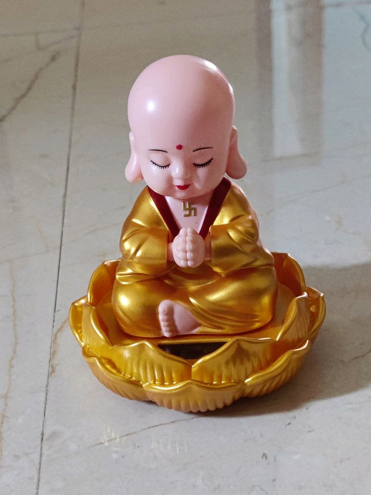 Solar Buddha Sitting Moving Head & Hands Car Home