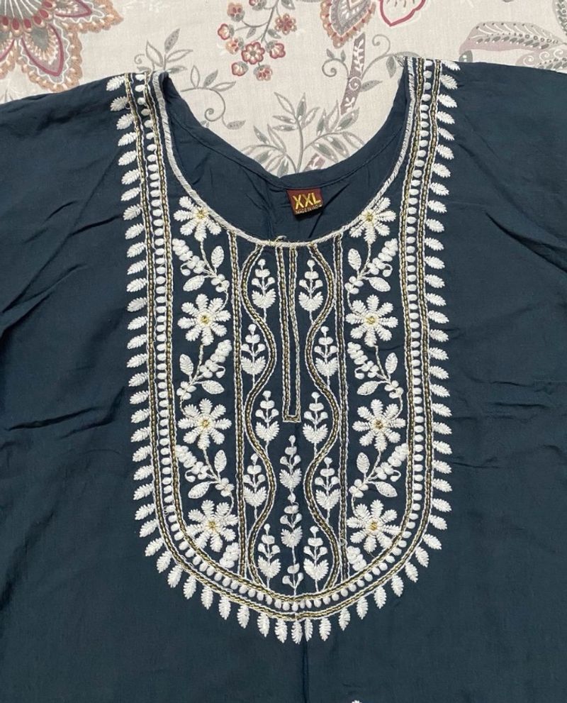 Grey Embroidery Kurti 🩶