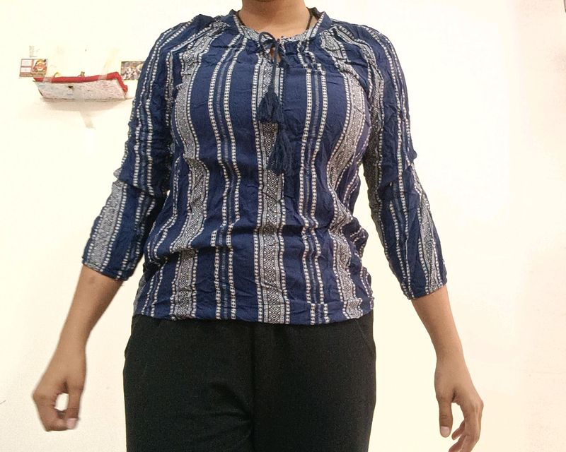 Navy Blue Traditional Top