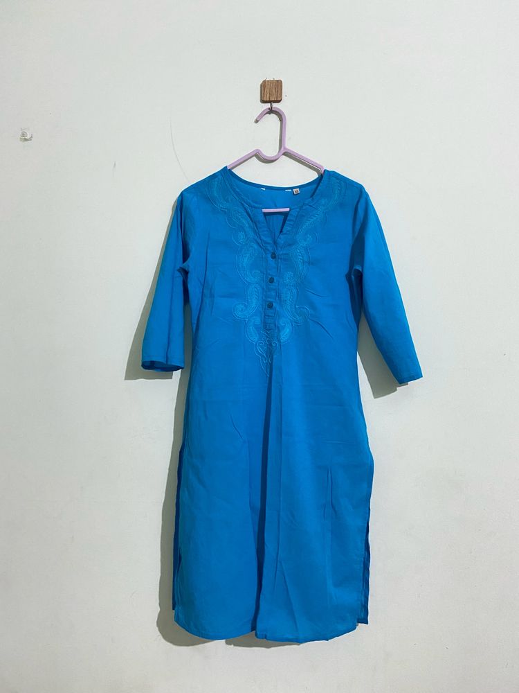 Blue Simple Kurta