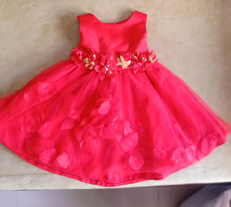 Baby Party Red Frock