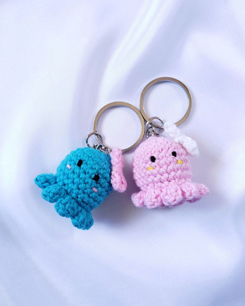 Crochet Octopus Keychains (2)