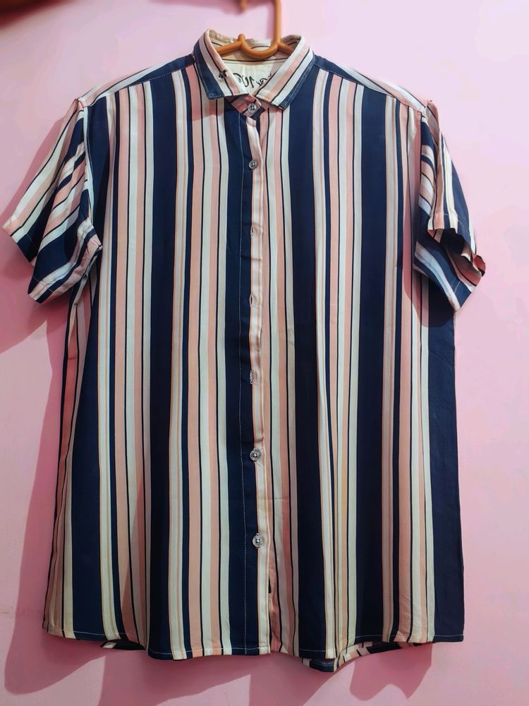 Pre-Loved Pink & Blue Stripes Shirt