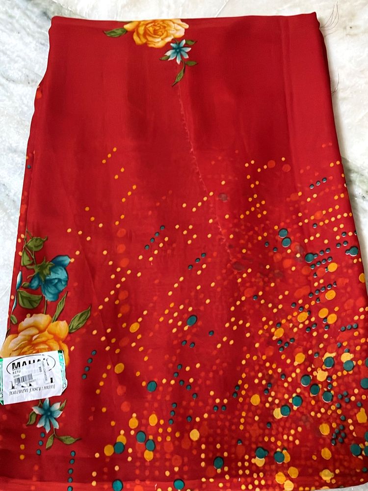 New Unused Soft Cotton Silk Saree With Blouse Piec