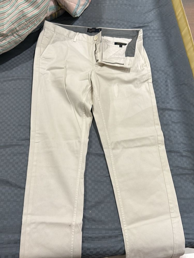 Indian Terrain White Cotton Pants