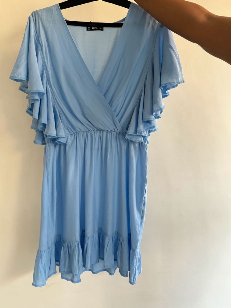 Frills Blue Dress Plus Size