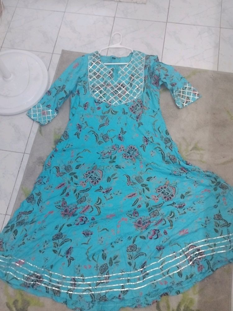 Gota Patti Work Cotton Gown..New