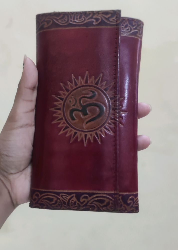 Om Print Wallet Red Color