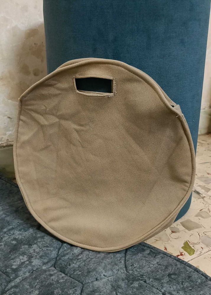 Khaki Round Shopping Bag