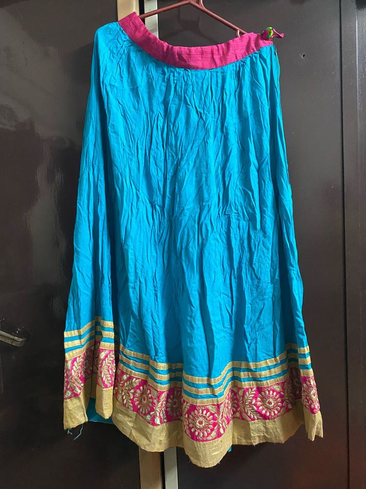 Sky Blue Colour Lehenga Skirt