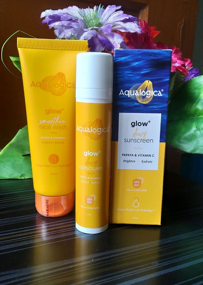 Combo Of Aqualogica Glow Sunscreen & Facewash