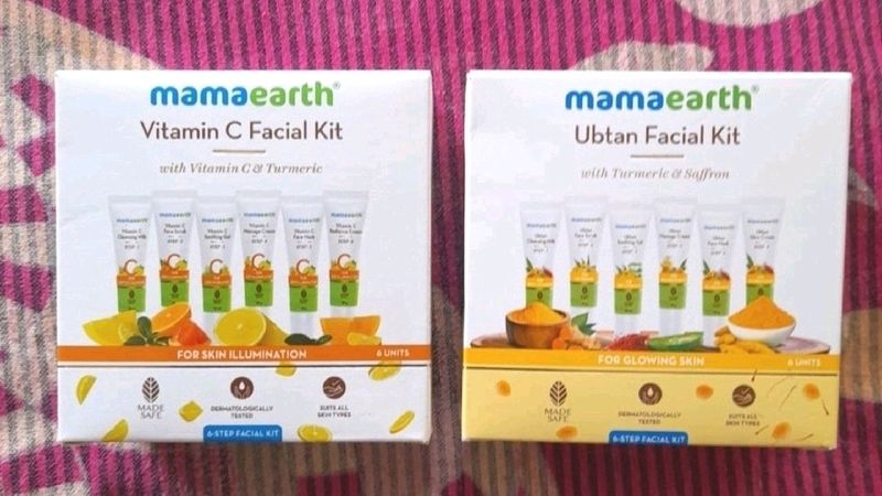 mama earth Vitamin C & Ubtan Facial Kit Pack Of 2