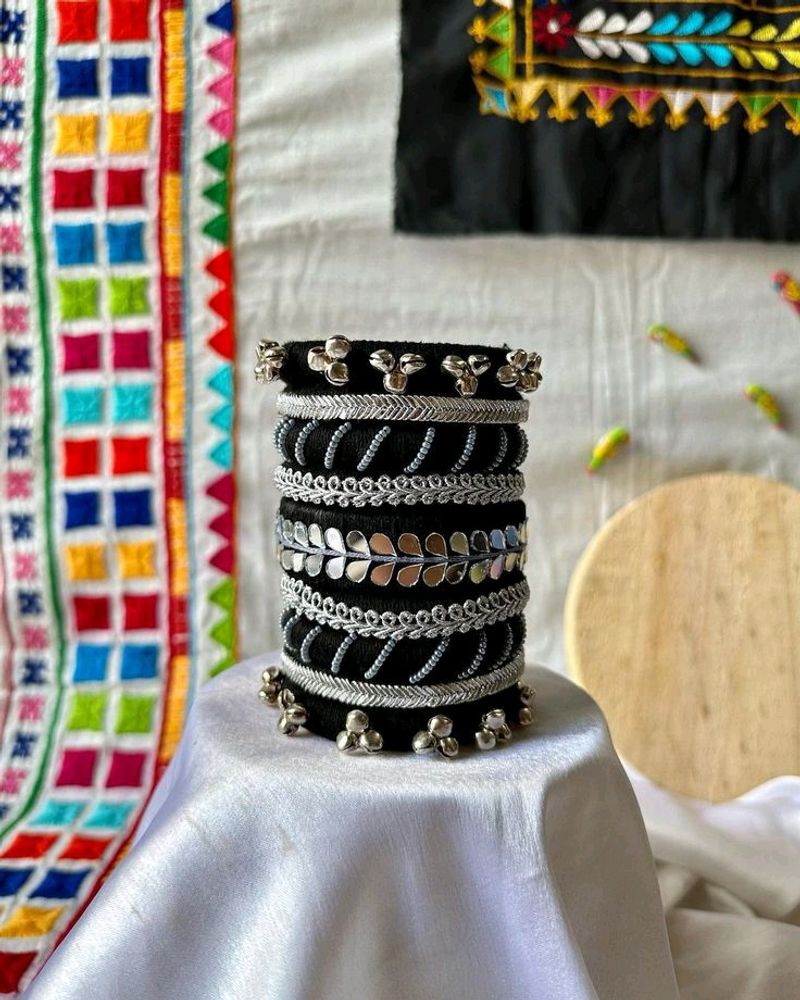 Handmade Thread Work Bangles Set