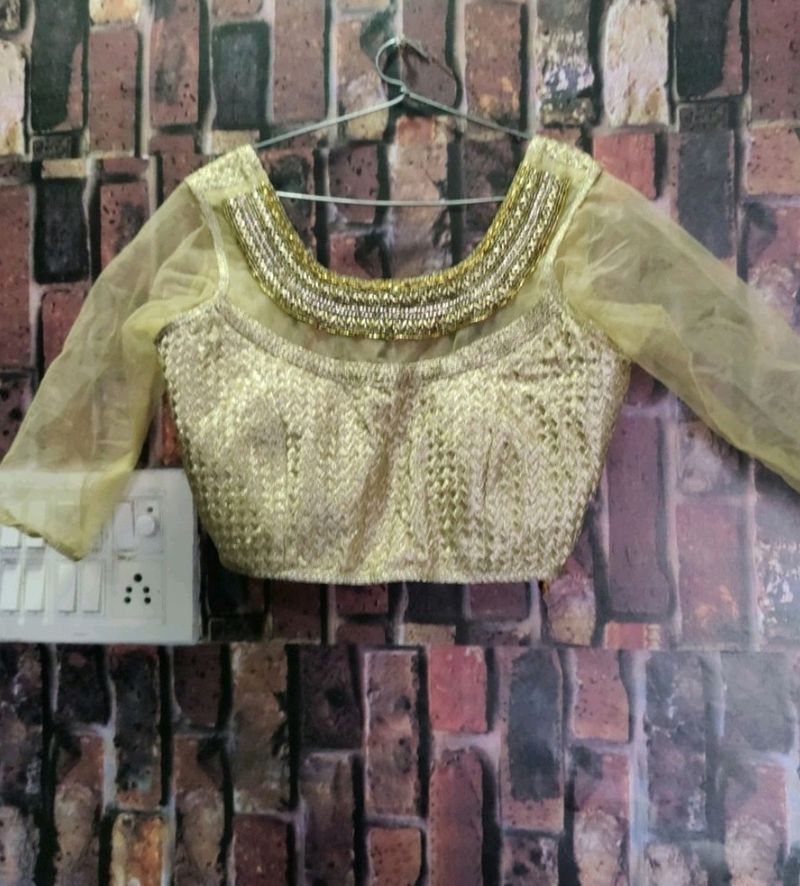 Net Hand Aari Work Blouse