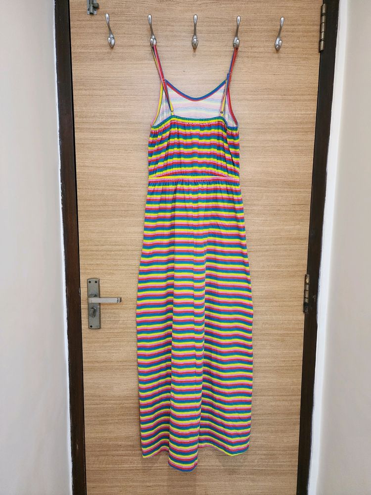 Multicolored Candy Stripes Maxi Dress