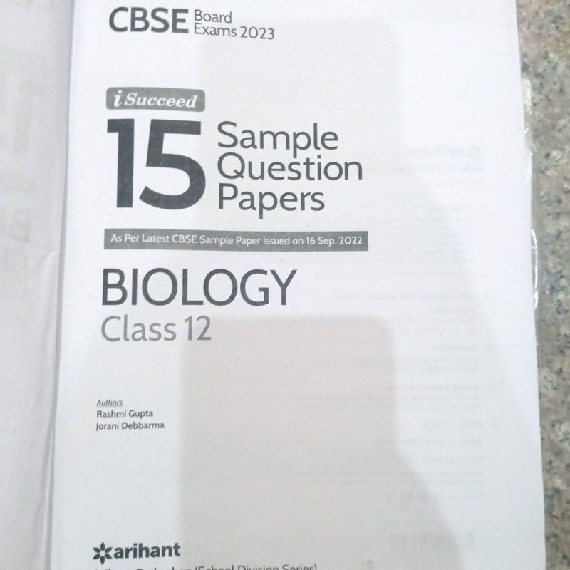 Biology Book Class 12 Sample Paper