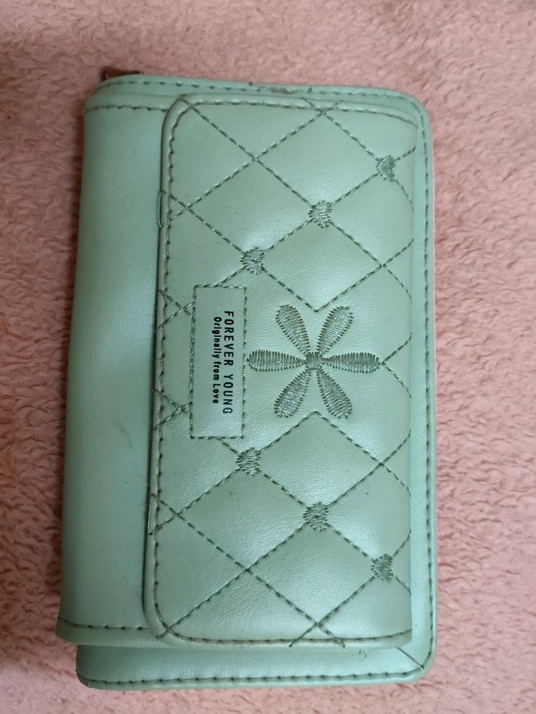 Stylish Pista Green+ Pink  Wallet