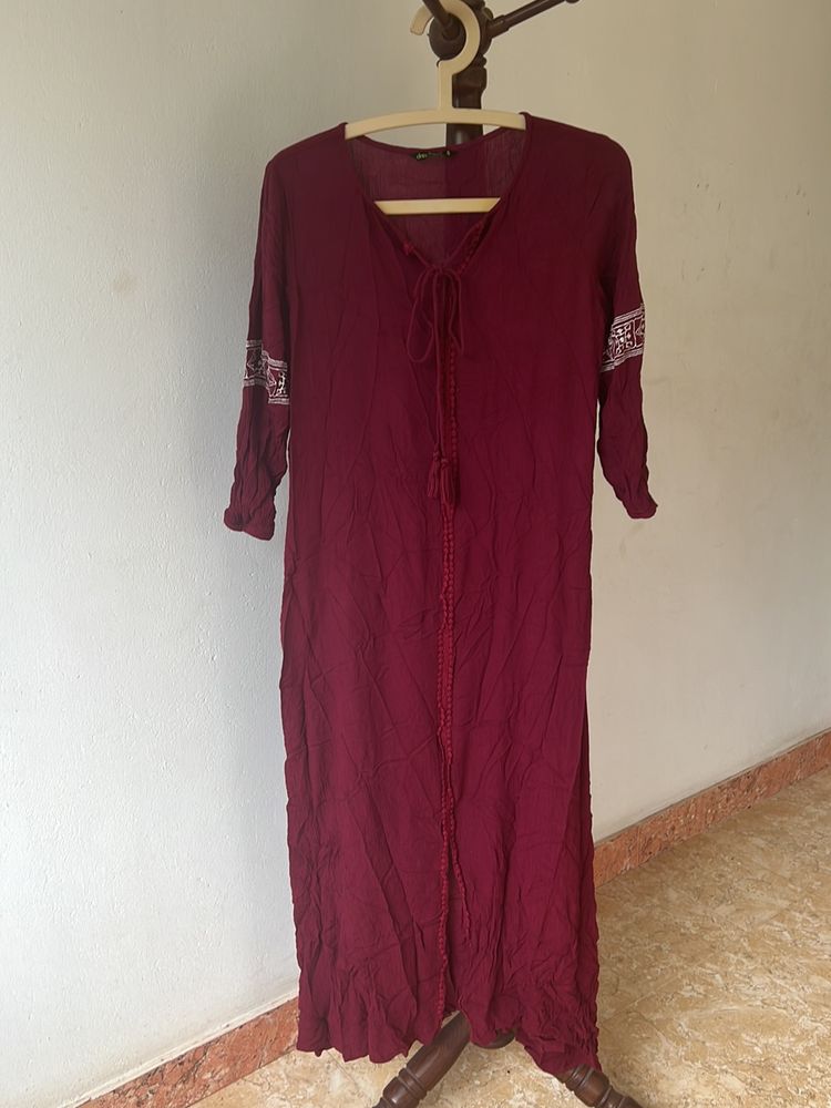 Maroon Top Full Length . Size Large