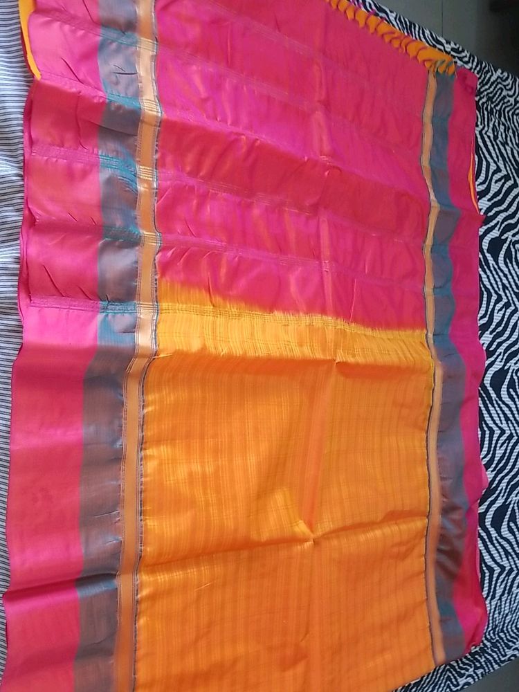 Pure Silk Saree With Blouse For Diwali Gift