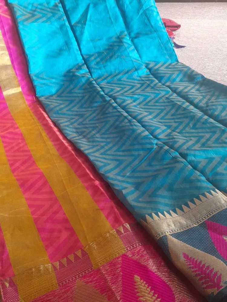 Semi Silk Grand Border Saree💥💥With New Look