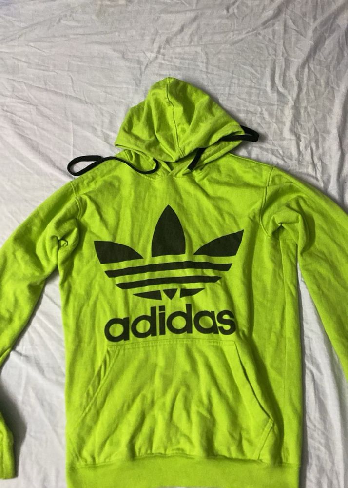 FlOURESCENT GREEN ADIDAS HOODIE