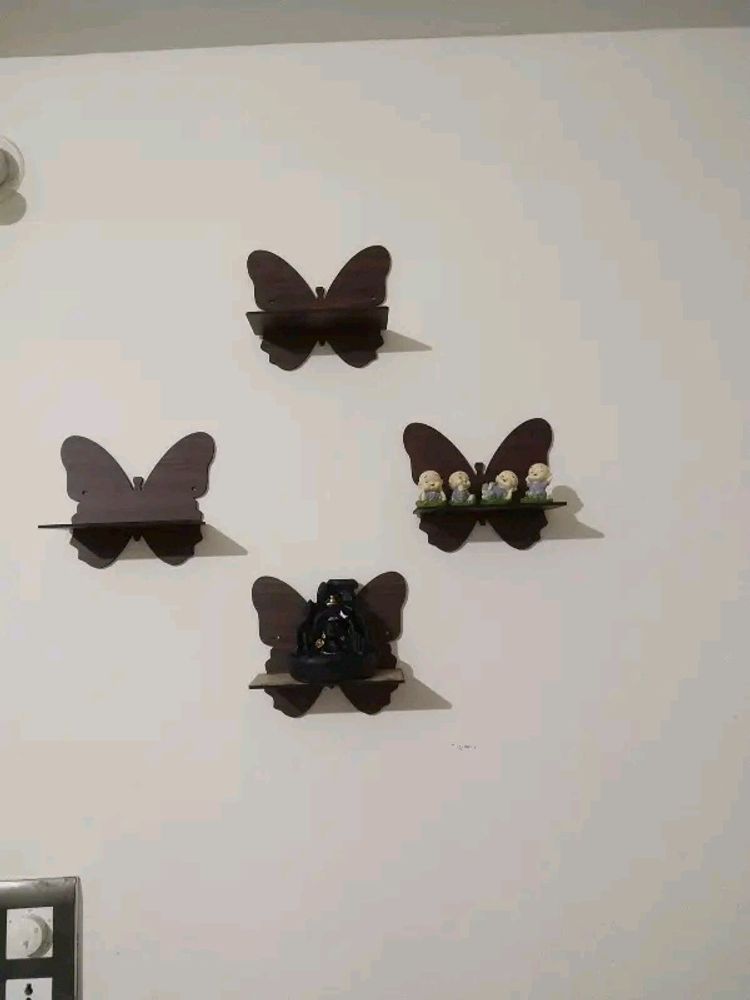 4 Butterfly Patern Wall Shelves