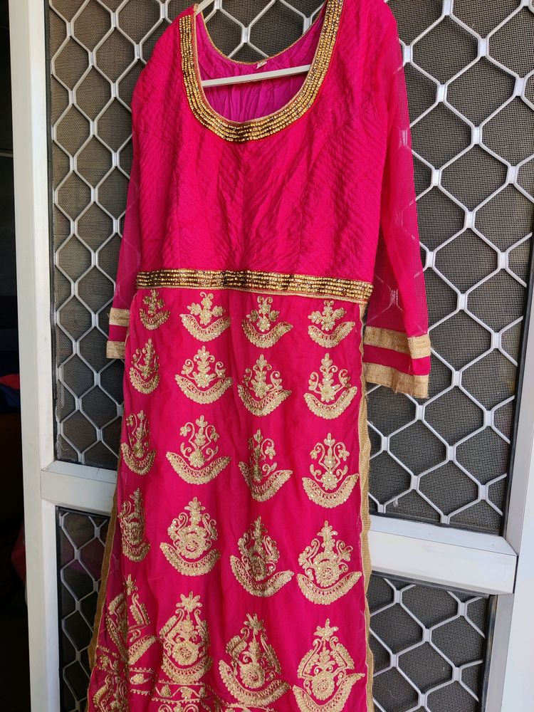 Hot Pink Suit With Dupatta (No Pant)