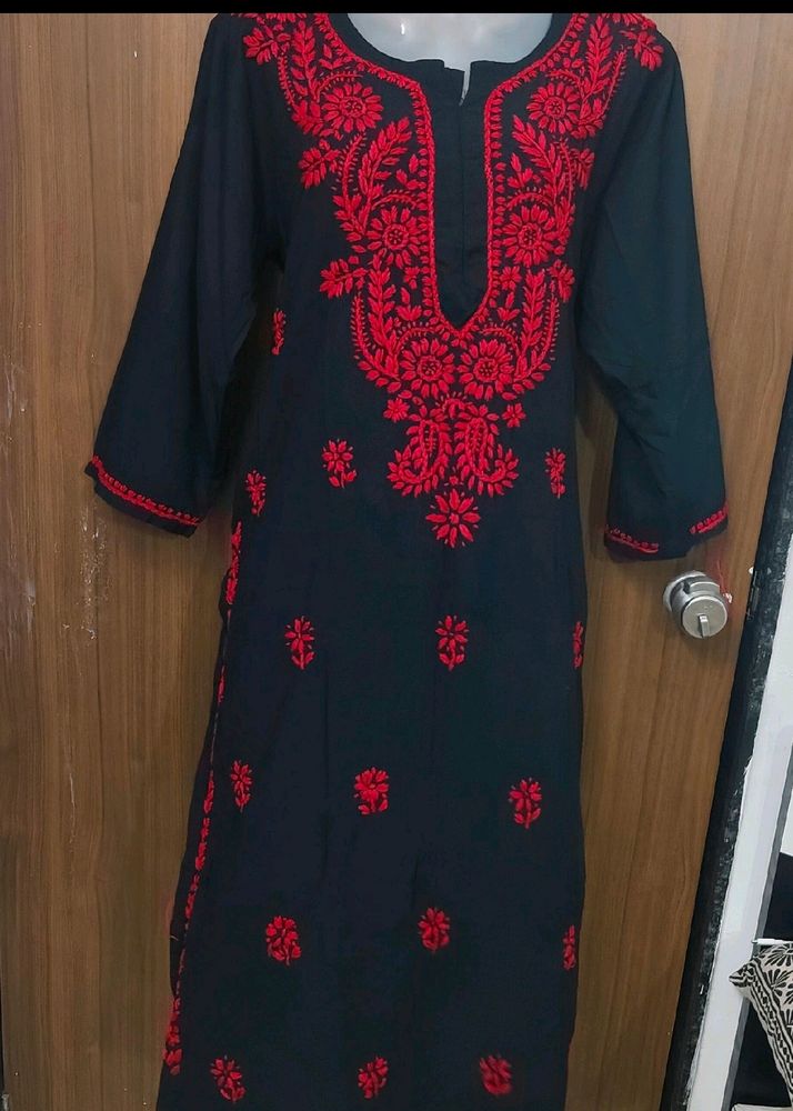 Black N Red ♥️ Lucknowi Kurtis