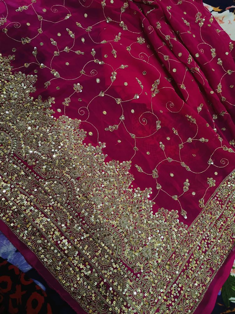 Bridal Rani Pink Colour Saree