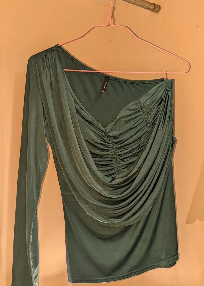 Green one shoulder Top