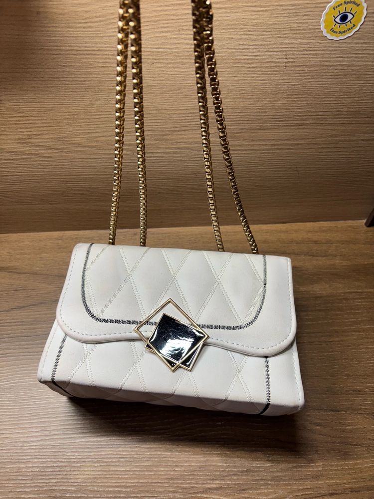 Womens Sling Bag Fancy In White