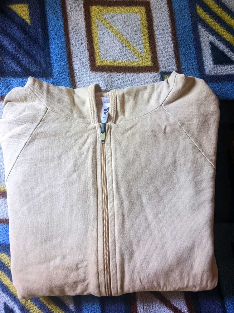 BEIGE Zipper Hoddie