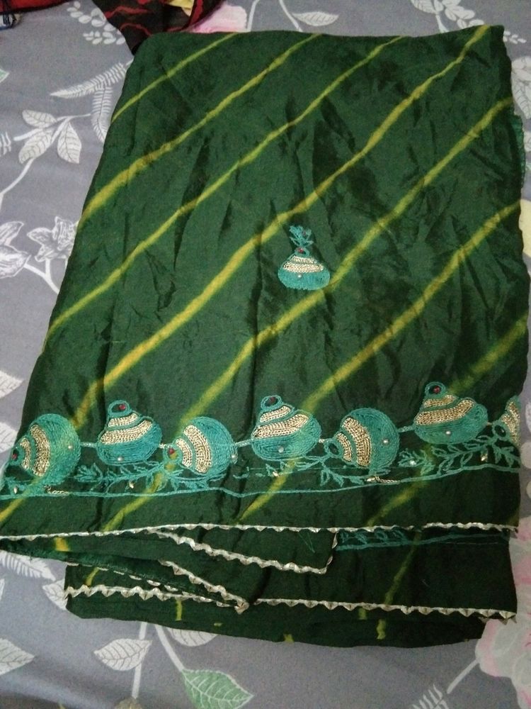 Green Chiffon Saree