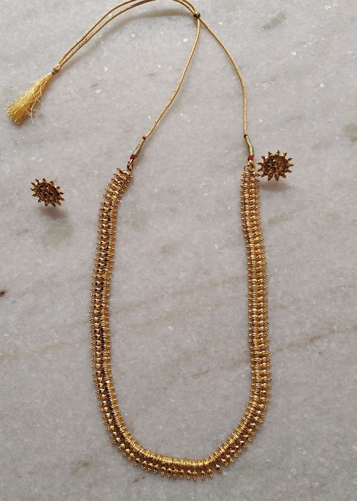 Gold Plated Long Necklace Set