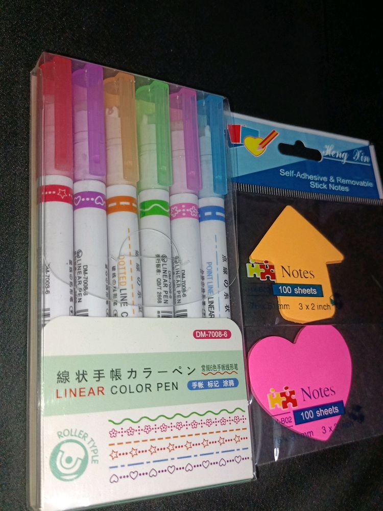 Roller Pens and Mini Sticky Notes